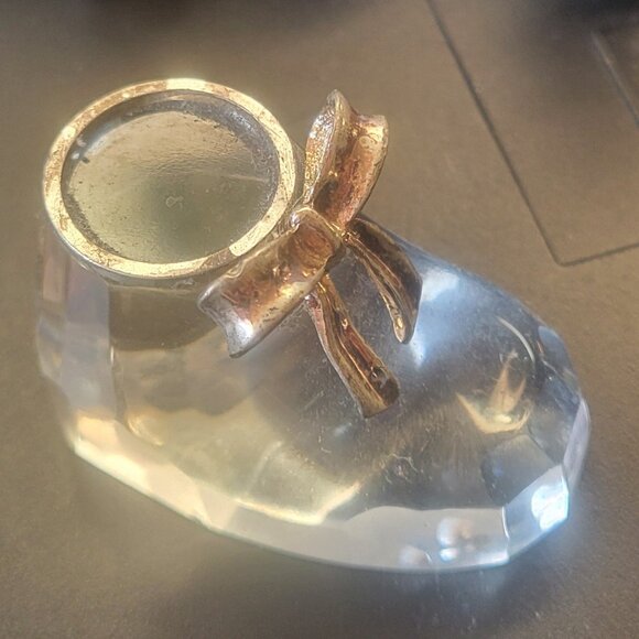 3 Figurine Lot: Italian Fine Porcelain Baby Teddy Bear, Angle Lute, Crystal Boot - Picture 5 of 10